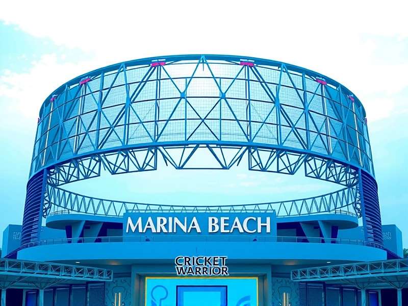 Cricket Basket Warrior South India version showing Marina Beach stadium